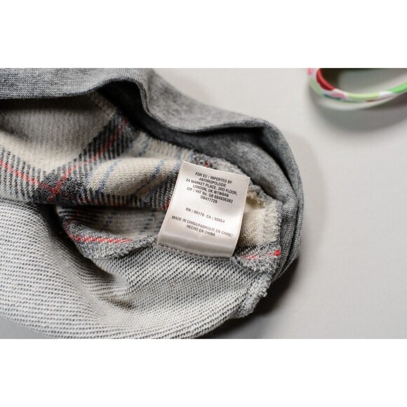 Anthropologie Saturday Sunday Plaid Gray Cropped Sweater Small - Picture 5 of 8